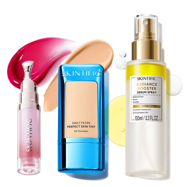 #Skin Tint Color_00 PROCELAIN#Lip Serum Color_Cherry Red