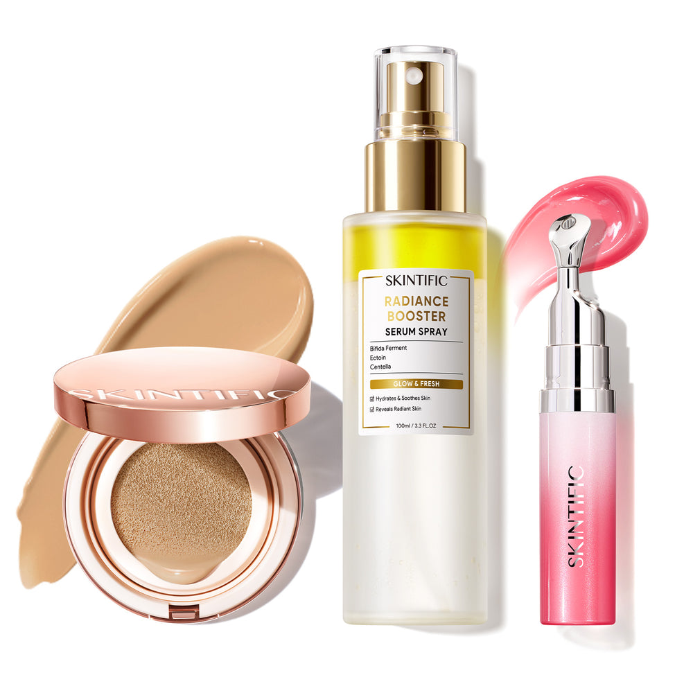 12-Hour Long-Lasting Cushion, Serum Spray & Lip Serum Set
