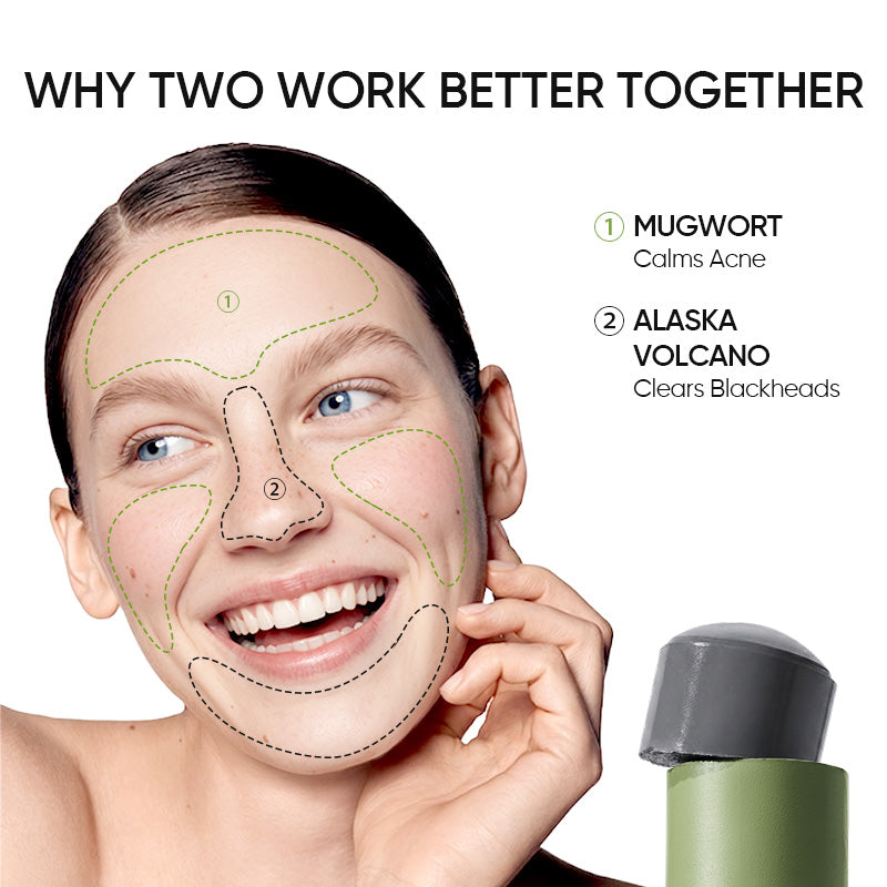 Blackhead Control & Acne Care Deep Cleansing Clay Stick Duo Set 2pcs
