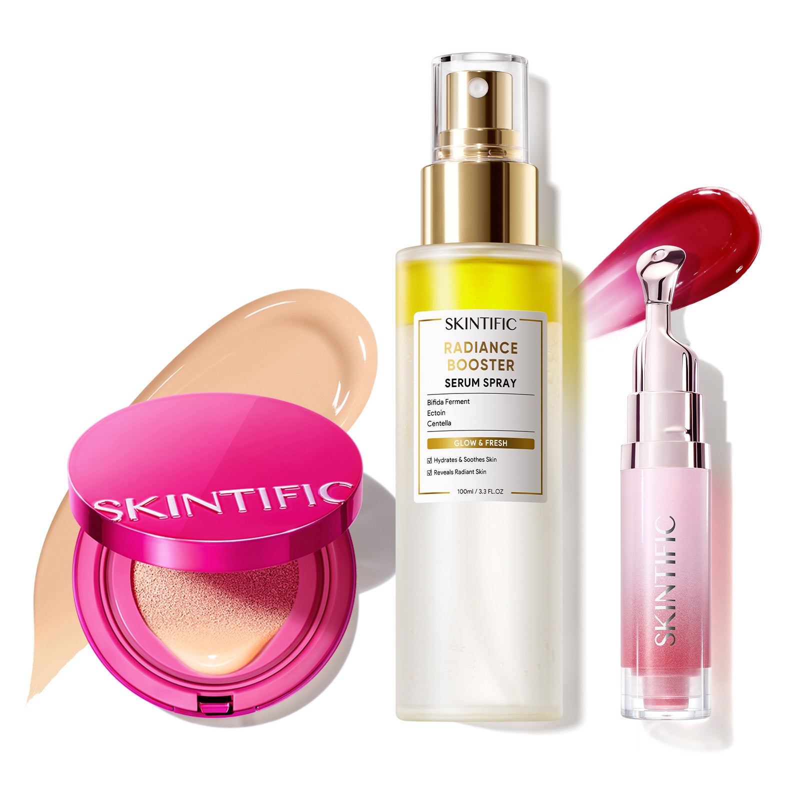 Glow Cover Cushion + Booster Serum Spray + Lip Serum