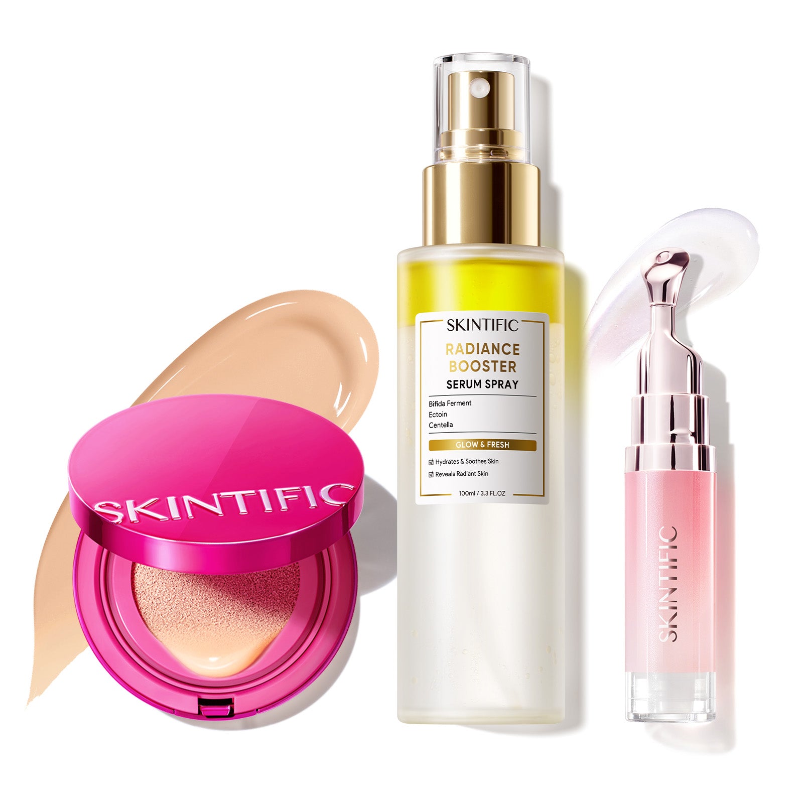 Glow Cover Cushion + Booster Serum Spray + Lip Serum