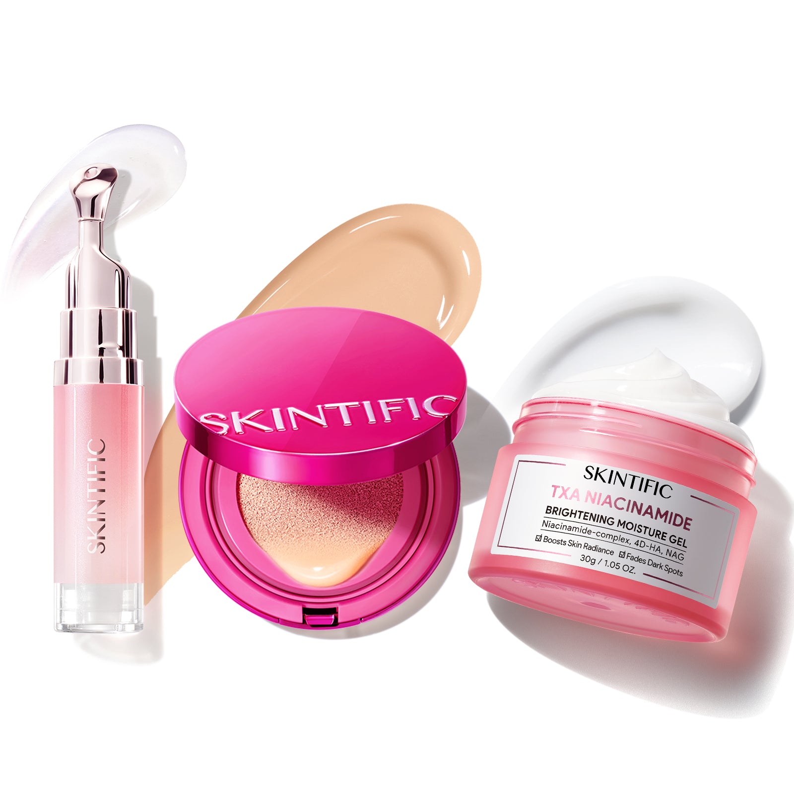 Brightening Glow Cover Cushion + Lip Serum + Moisture Gel 3pcs Set