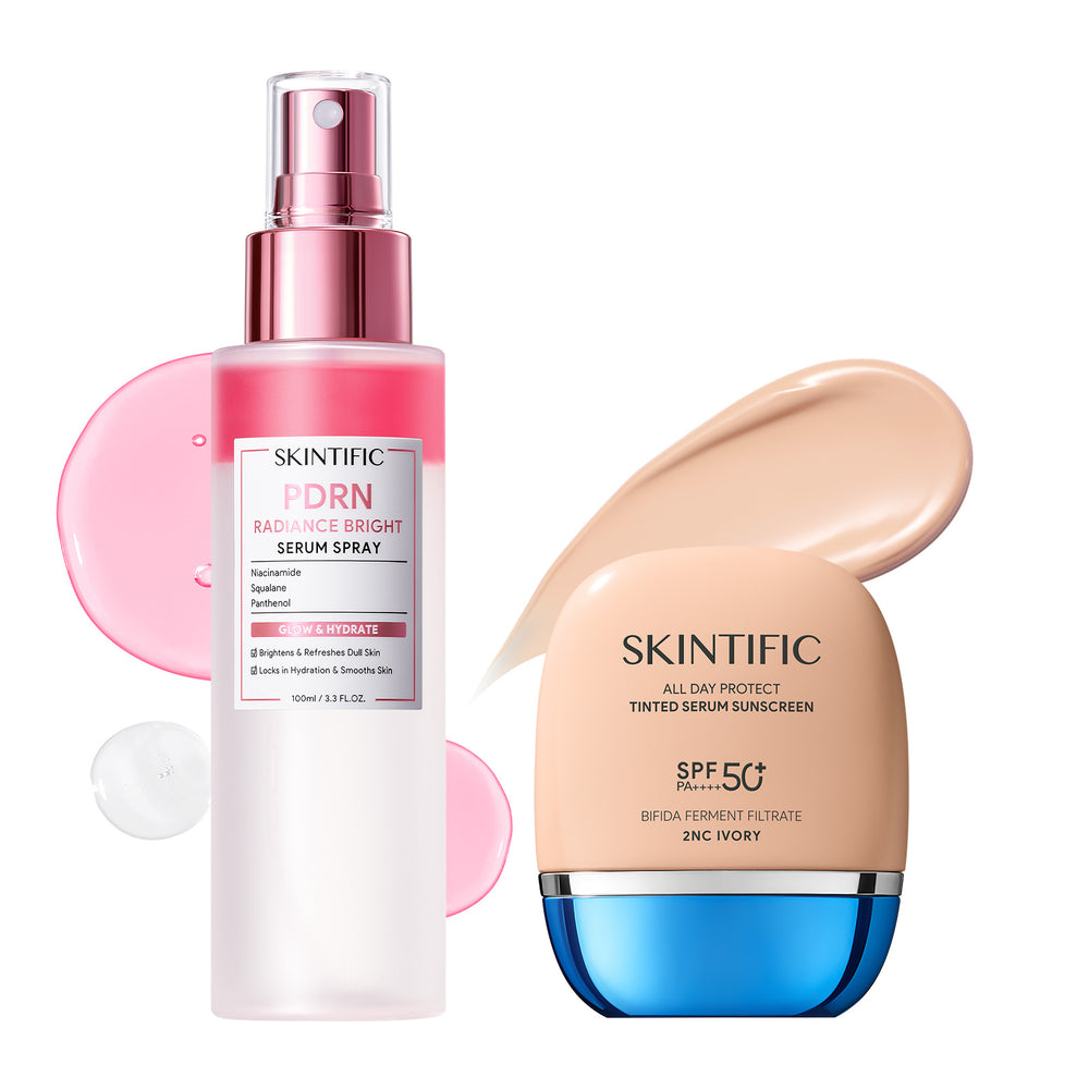 مجموعة رذاذ سيروم PDRN وواقي شمس ملون SPF 50+ PA++++  