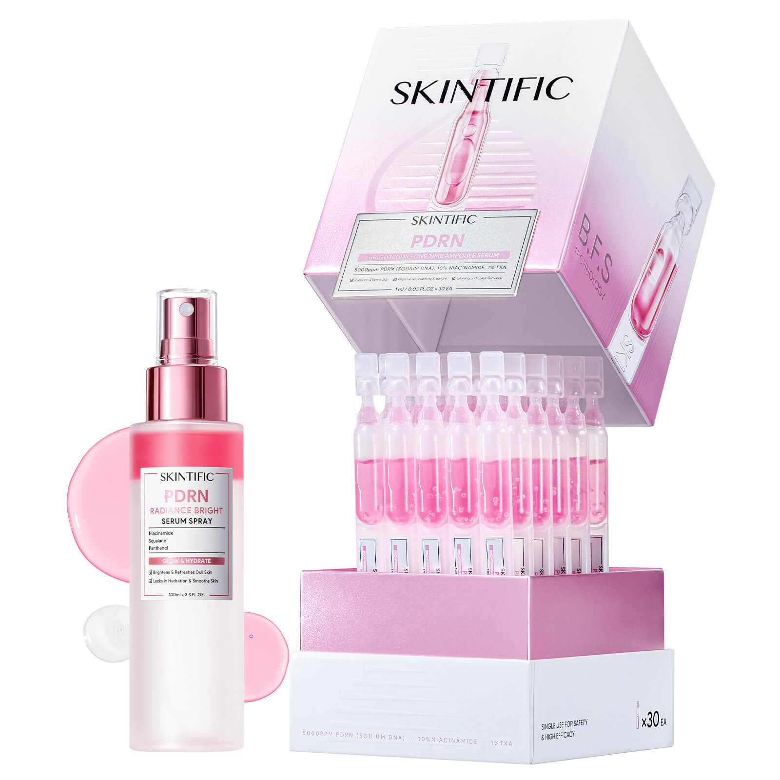 PDRN Ampoule Serum Spray and Moisture Gel Set